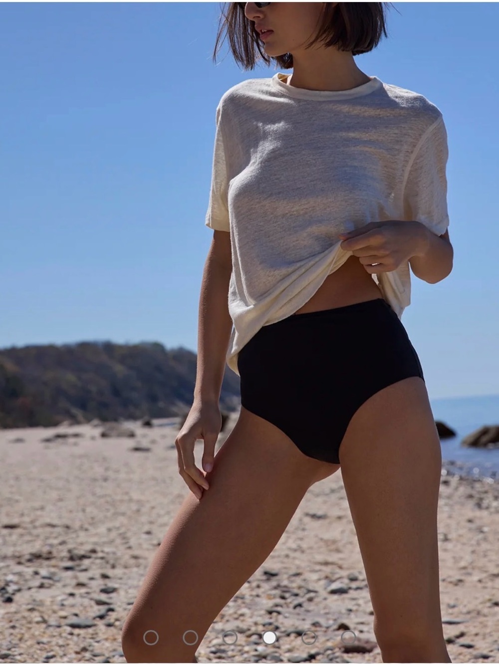 Linen Off-White Short Sleeve Crewneck Tee
